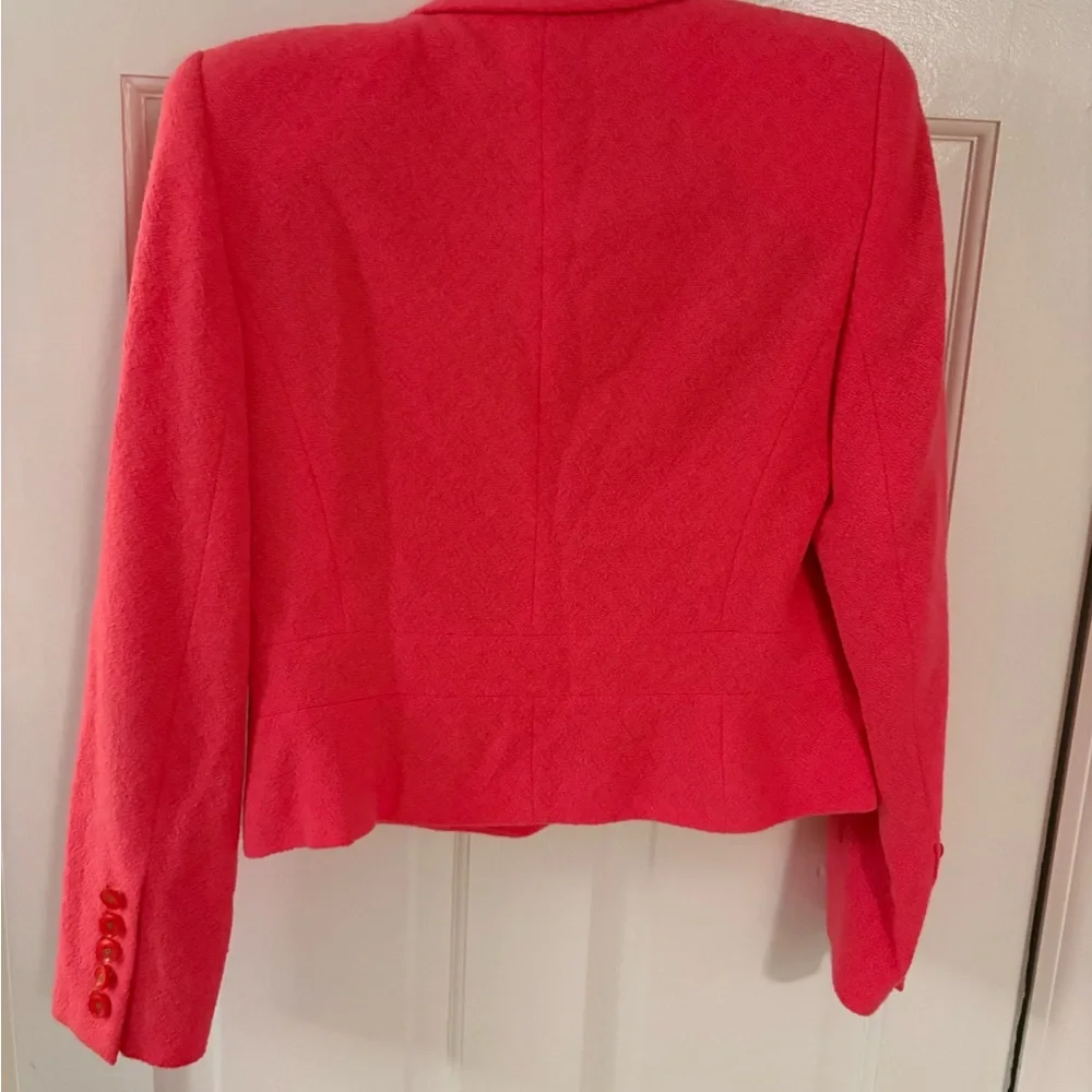 Escada Bright Pink Tailored Button-Front Jacket - Picture 6 of 7